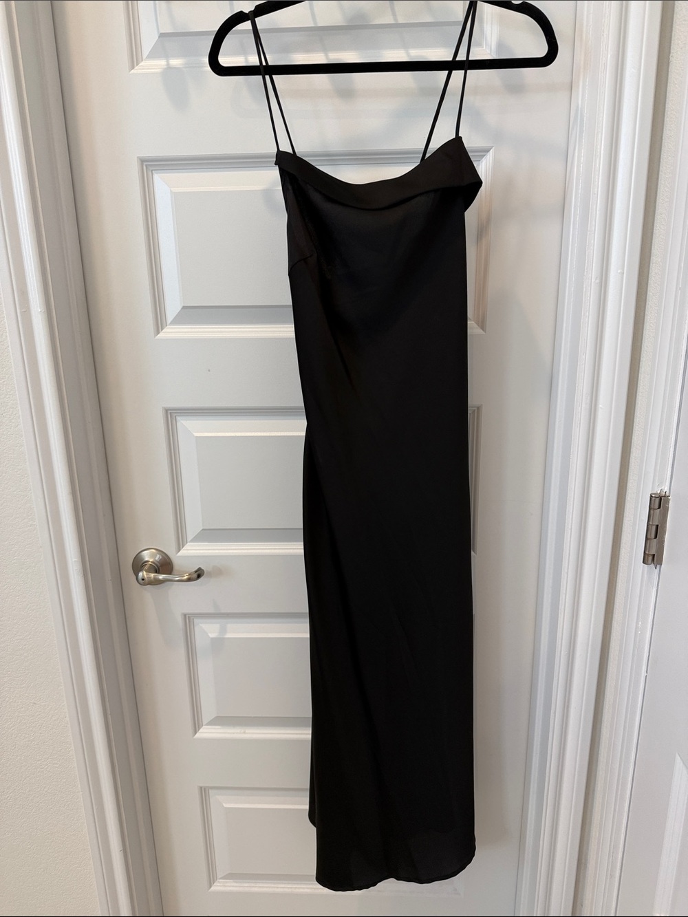 Astr Black Maxi Slip Dress with Spaghetti Straps